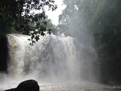 Heaw Suwat Waterfall , Khao  Yai, at its rainy season peak