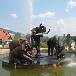 Elephant monument near Klong Tha Dam Dam